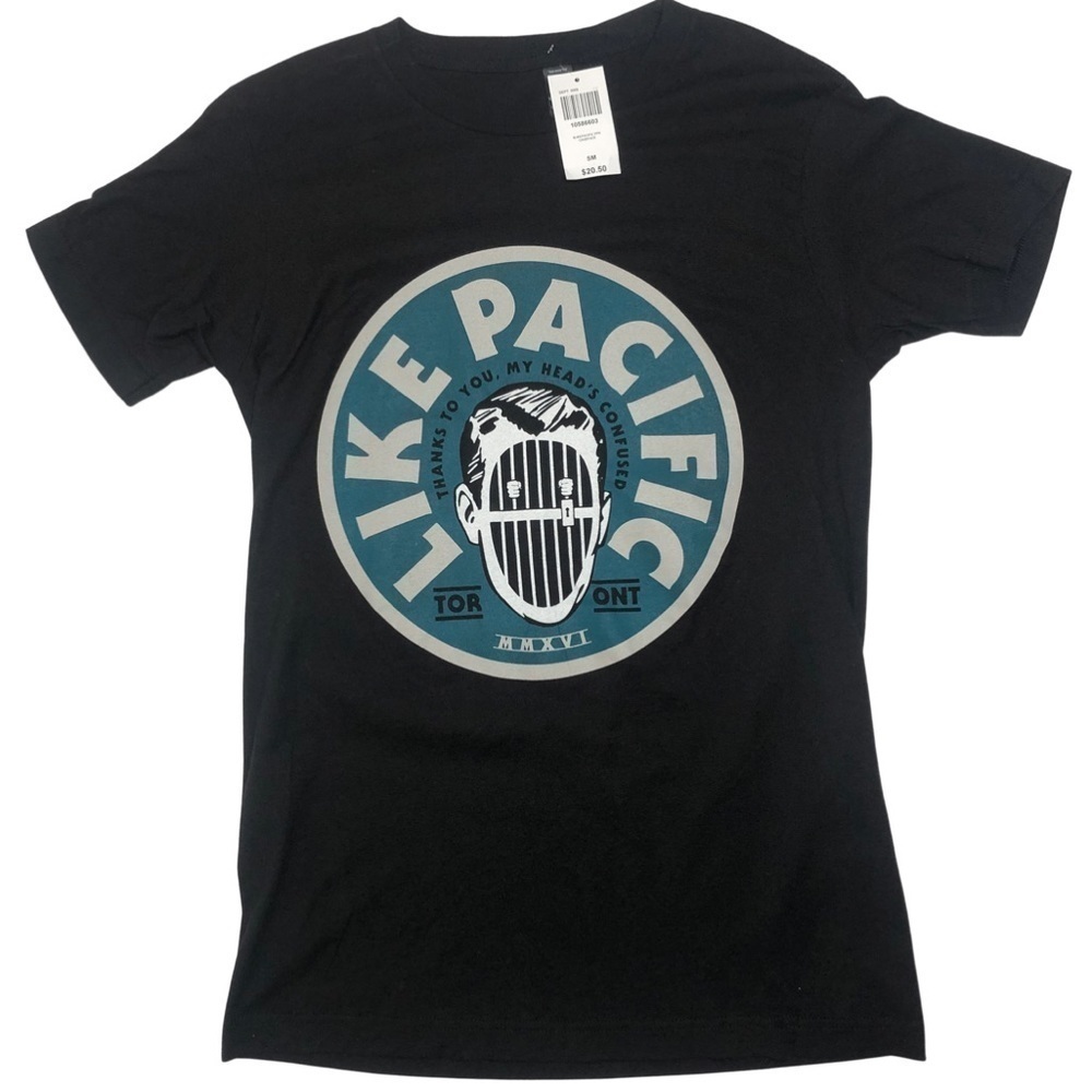 NWT Like Pacific Hot Topic Band Tee ‘Thanks to you my heads confused’ Sz Sm